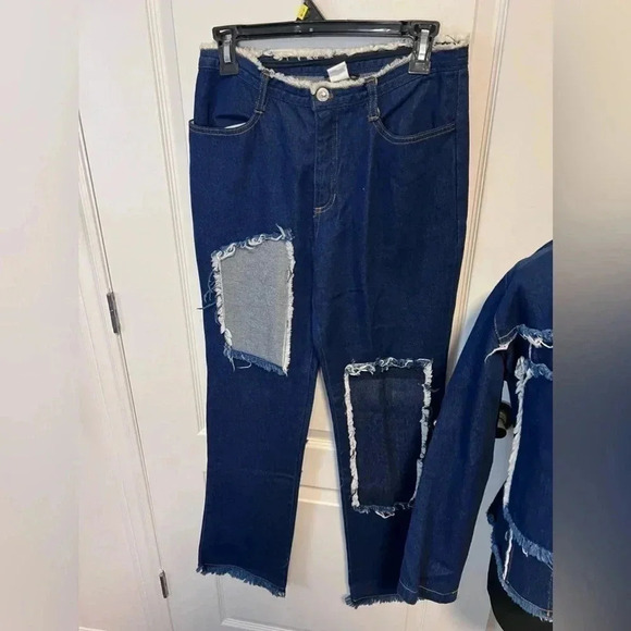 Vintage | Connection Jeans  | 2-Pc Frayed Denim Jacket and Pants | Size M [86] - Picture 5 of 16